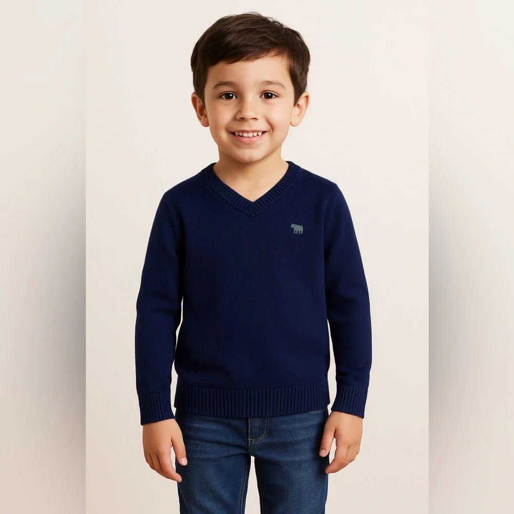 Carter’s V-Neck Pullover Knit Sweater Navy Size 6